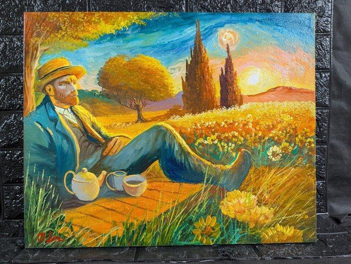 Michele Luna (1980) - La contemplazione di Van Gogh, Antiek en Kunst, Kunst | Schilderijen | Klassiek