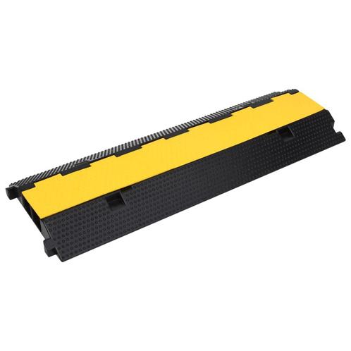 vidaXL Kabelbeschermer drempel met 2 tunnels 100 cm rubber, Huis en Inrichting, Woonaccessoires | Wanddecoraties, Nieuw, Verzenden