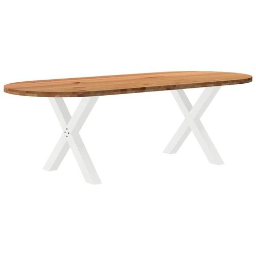 vidaXL Eettafel 240x100x74 cm ovaal massief eikenhout, Huis en Inrichting, Tafels | Eettafels, Nieuw, Verzenden