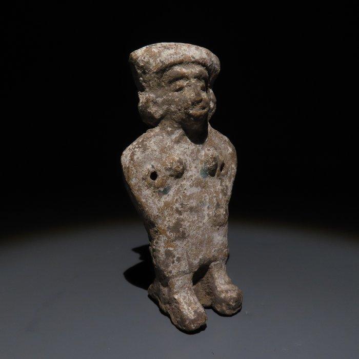 Maya Terracotta Figuur. 1200-1500 na Christus. Hoogte 9,2, Verzamelen, Mineralen en Fossielen