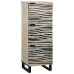 vidaXL Highboard Mango Hout Wit en Zwart 40 x 33 x 110 cm, Verzenden, Nieuw