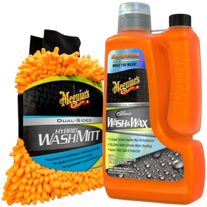 Meguiars Hybrid Ceramic Wash & Wax + Hybrid Wash Mitt, Auto diversen, Onderhoudsmiddelen, Verzenden