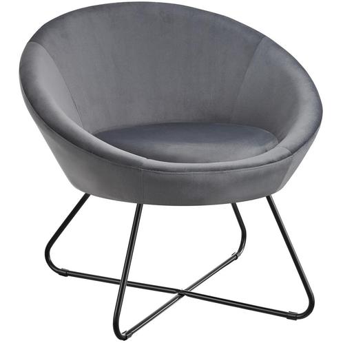 tectake Loungestoel Centera, gestoffeerd, rond - Fluweellook, Huis en Inrichting, Stoelen, Verzenden