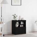 vidaXL Dressoir met LED-verlichting Zwart Eiken 60x37x67 cm, Huis en Inrichting, Verzenden, Nieuw