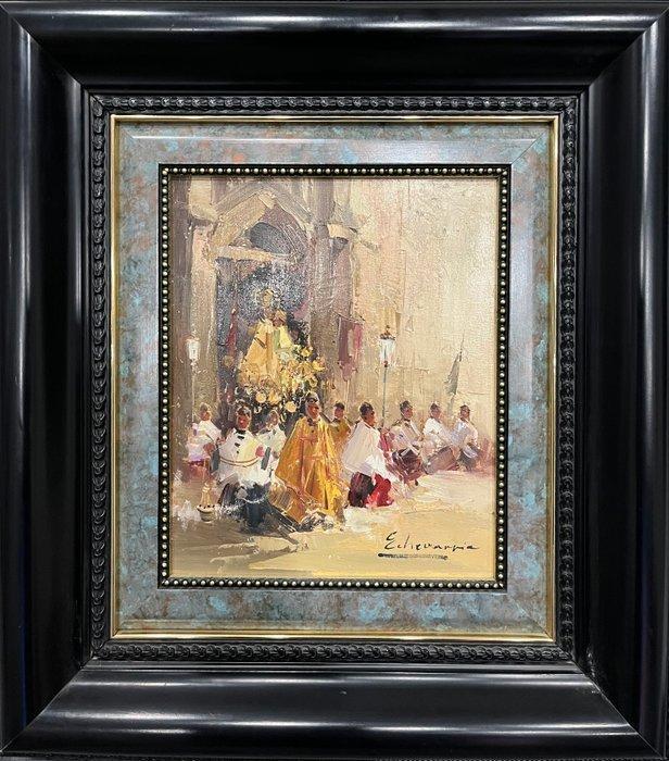 Echevarria - Procesión, Antiek en Kunst, Kunst | Schilderijen | Klassiek