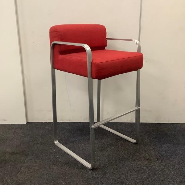 design barkruk Limitless, zithoogte 78 cm, metaal - rood, Huis en Inrichting, Barkrukken, Gebruikt