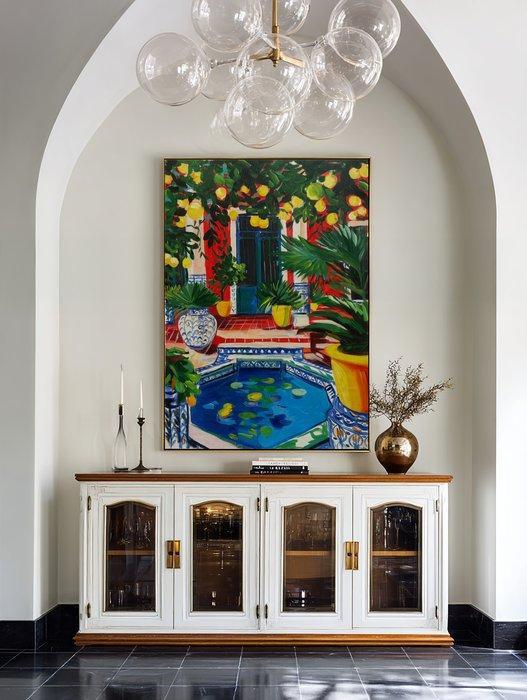 E. García - PATIO ANDALUZ XL (NO RESERVE), Antiek en Kunst, Kunst | Schilderijen | Modern