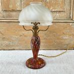 Tafellamp - Art Nouveau-stijl - Glas, Messing, Antiquités & Art, Curiosités & Brocante