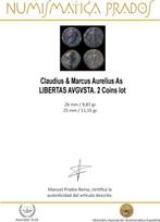 Empire romain. Claudius & Marcus Aurelius. As LIBERTAS, Postzegels en Munten
