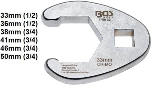 Bgs Technic 1/2 Crowfoot kraaienpoot Sleutel 33 mm, Auto-onderdelen, Banden en Velgen, Verzenden