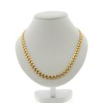 18 Krt. Gouden fantasie schakel collier | 45 cm (ketting), Ophalen of Verzenden, Gebruikt, Overige kleuren, Goud
