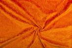 Fluweel stof baksteenoranje stof - 10m rol - Velours stretch, Verzenden, Nieuw