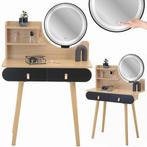Make up tafel - kaptafel met LED spiegel - 2 lades - hout..., Handtassen en Accessoires, Uiterlijk | Cosmetica en Make-up, Ophalen of Verzenden