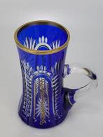 Bohemia - Bierpul - Kristal - Blauwe Kristallen Tankard, Antiek en Kunst, Antiek | Glaswerk en Kristal