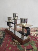 Kandelaar - hout, staal en chroom