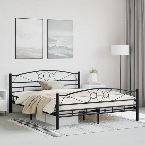 vidaXL Bedframe staal zwart 160x200 cm, Huis en Inrichting, Slaapkamer | Bedden, Nieuw, Verzenden