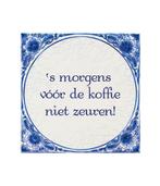 Delfts Blauw Tegel s Morgens 14,5cm, Verzenden