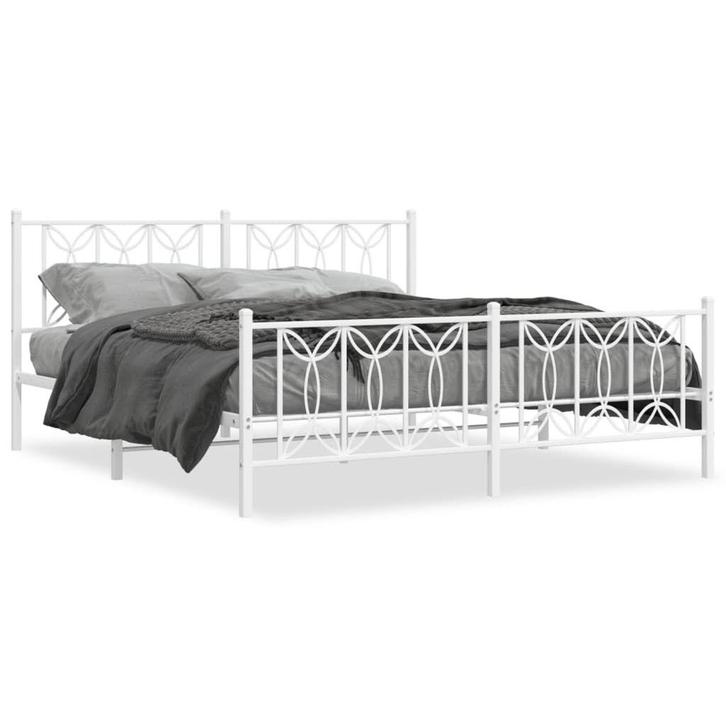 Bedframe 180x200 Metaal Wit - Retourkoopje voor Slimme Sl..., Huis en Inrichting, Slaapkamer | Bedden, 180 cm, 200 cm, Wit, Nieuw