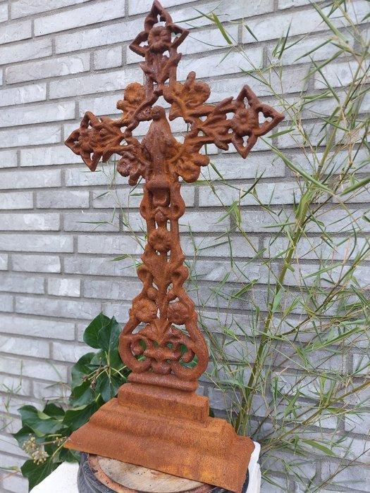 sculptuur, zwaar metalen kruisbeeld - 63 cm - Gietijzer, Antiek en Kunst, Antiek | Boeken en Manuscripten