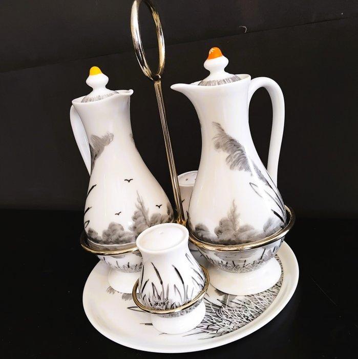 Limoges - C. Mélief - Olie-en-azijnstelletje (5) - Porselein, Antiquités & Art, Antiquités | Meubles | Tables