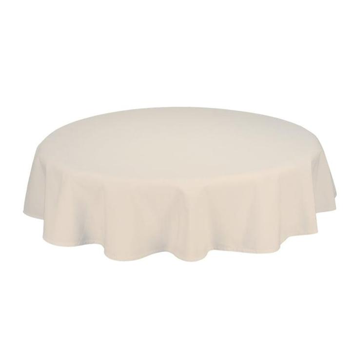 Nappe de Table Ronde Off White Beige 275cm Ø - Treb SP, Huis en Inrichting, Keuken | Textiel, Overige kleuren, Nieuw, Verzenden