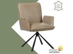 Leren draaibare eetkamerstoel Elite - Granada Taupe, Huis en Inrichting, Barkrukken, 60 tot 90 cm, Nieuw, Leer, Ophalen of Verzenden