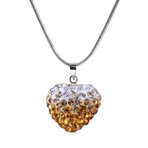 Fako Bijoux® - Ketting - Disco Dots - Hart Duo - Geel, Handtassen en Accessoires, Kettingen, Verzenden