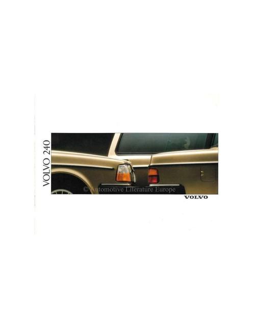 1989 VOLVO 240 BROCHURE NEDERLANDS, Boeken, Auto's | Folders en Tijdschriften, Ophalen of Verzenden