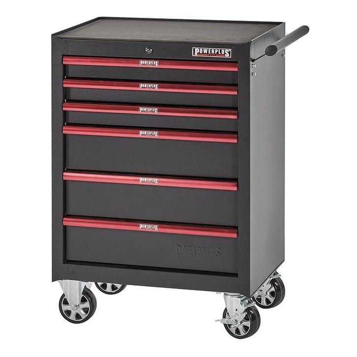 Gereedschapswagen rood/zwart 6 laden leeg, Doe-het-zelf en Bouw, Gereedschapskisten, Ophalen of Verzenden