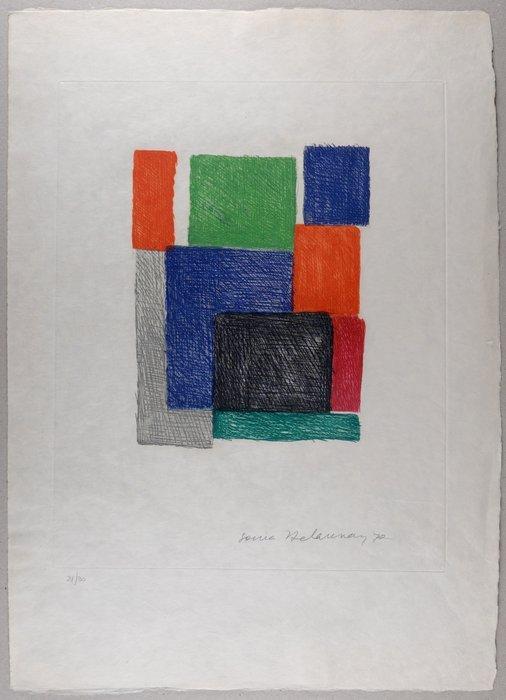 Sonia Delaunay (1885-1979) - Composition - Hand-signed, Antiek en Kunst, Antiek | Overige Antiek