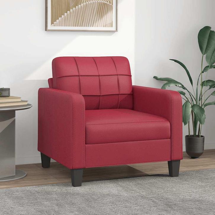 vidaXL Fauteuil 60 cm kunstleer wijnrood, Huis en Inrichting, Zetels | Zetels, Nieuw, Verzenden