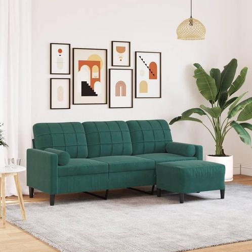 vidaXL Driezitsbank met voetenbank 180 cm fluweel, Huis en Inrichting, Zetels | Zetels, Nieuw, Verzenden