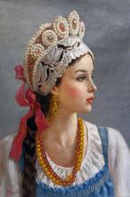 Vladislav Nagornov (1974-) - Jeune Femme au Collier dAmbre, Antiek en Kunst, Kunst | Schilderijen | Klassiek