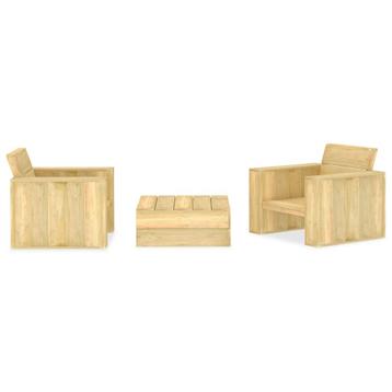 vidaXL 3-delige Loungeset geïmpregneerd grenenhout, Verzenden, Loungeset