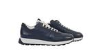 TESTONI Cuneo Blue Sneaker Perforated Nappa + Suede 8 UK -, Nieuw