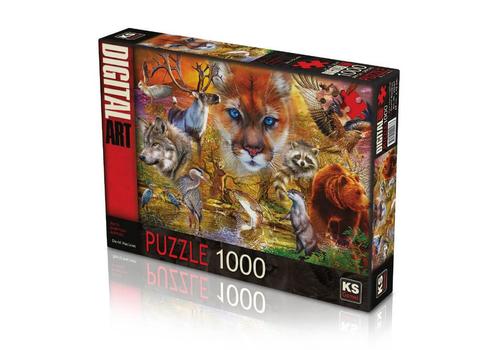 Legpuzzel North American animals 1000 stukjes, Hobby & Loisirs créatifs, Sport cérébral & Puzzles, Envoi