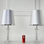 Tafellamp (2) - Glas, Kristal, Staal, Verchroomd, Een, Huis en Inrichting, Nieuw