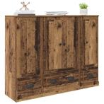 vidaXL Highboard met lade 3 pcs Oud Hout Bewerkt hout, Huis en Inrichting, Kasten | Dressoirs, Verzenden, Nieuw