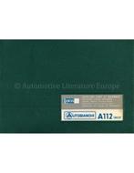 1977 AUTOBIANCHI A112 ONDERDELENHANDBOEK