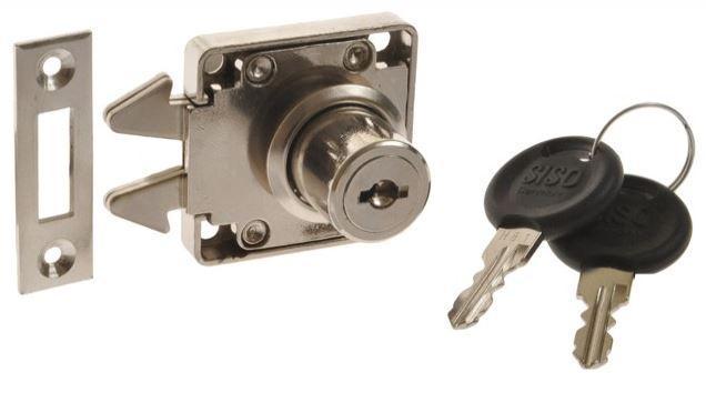 Meubel cilinderslot voor rolluiken vernikkeld, Doe-het-zelf en Bouw, Hang- en Sluitwerk, Klink of Kruk, Nieuw, Overige materialen
