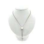 18 Krt. Witgouden Possesion collier met vaste hanger en d..., Handtassen en Accessoires, Kettingen, Gebruikt, Overige kleuren