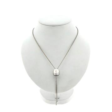 18 Krt. Witgouden Possesion collier met vaste hanger en d... beschikbaar voor biedingen