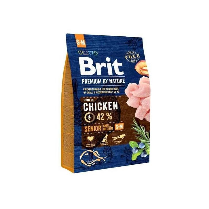 Brit premium by nature senior s+m 3kg - hondenvoer met kip, Dieren en Toebehoren, Honden-accessoires, Nieuw