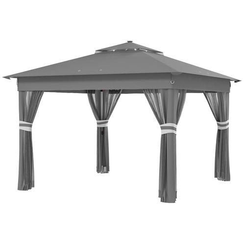 Tuinpaviljoen - LuxeLife - LED-verlichting - Donkergrijs, Tuin en Terras, Overige Tuin en Terras, Nieuw, Ophalen of Verzenden
