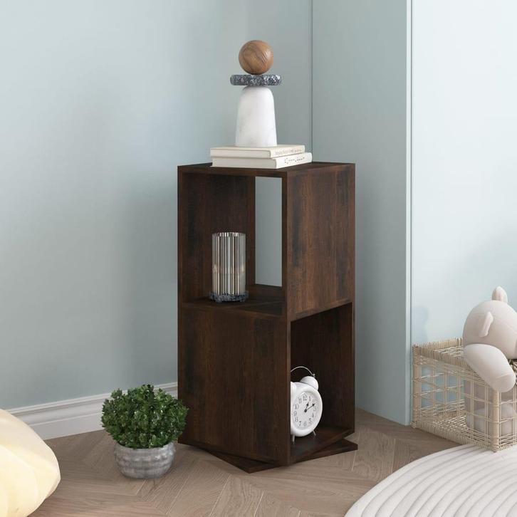 vidaXL Draaikast 34,5x34,5x75,5 cm spaanplaat gerookt eiken, Huis en Inrichting, Kasten | Boekenkasten, Nieuw, Verzenden