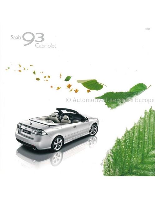 2010 SAAB 93 CABRIOLET BROCHURE FRANS, Livres, Autos | Brochures & Magazines