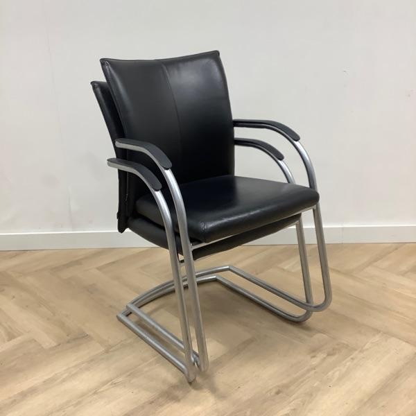 complete set 2 stuks Aspa/Klöber vergaderstoelen, zwart, Huis en Inrichting, Stoelen, Zwart, Gebruikt
