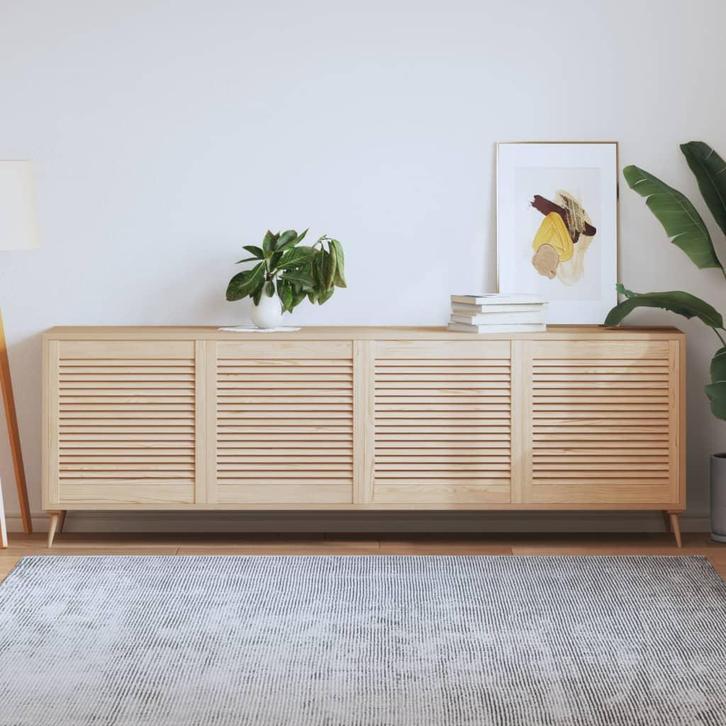 vidaXL Kastdeuren met lamellen 4 st 61,5x59,4 cm massief, Bricolage & Construction, Serrurerie de bâtiment & Dispositif de fermeture