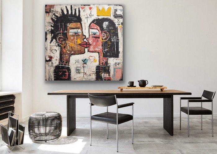 Eric Brumette - KISS ME LIKE BASQUIAT 22 - Toile L, Antiek en Kunst, Kunst | Designobjecten