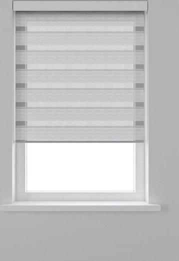 Decosol roljaloezie - 120x210 cm - structuur wit/grijs, Verzenden